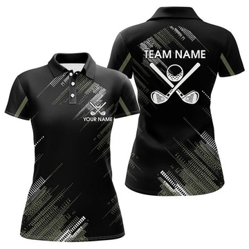 Custom Black Golf Polo Shirts Team Golf Clubs Shirts Womens Polo Shirts S-5XL