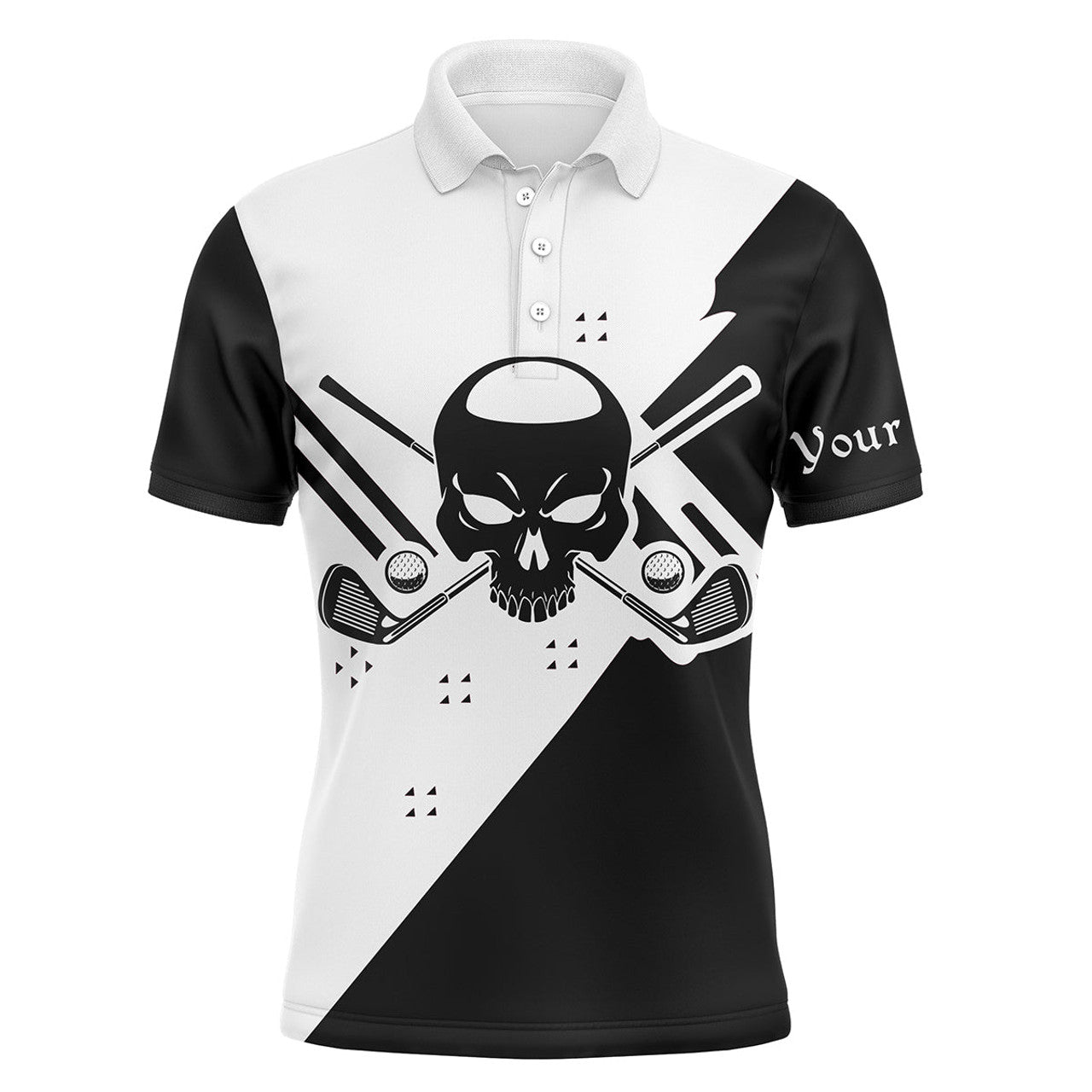 Custom Golf Name Skull Apparel Best Gift for Golfer Men's Polo Shirt S-5XL