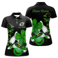 Custom Green Shamrock Bowling Shirt for Team League Women's Polo Shirts S-5XL