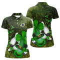 Custom Green Shamrock Bowling Shirt Team Women's Polo Shirts S-5XL