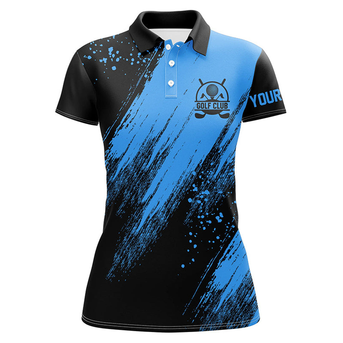 Custom Name Black And Blue Golf Shirt Gift For Her Women's Polo Shirts S-5XL