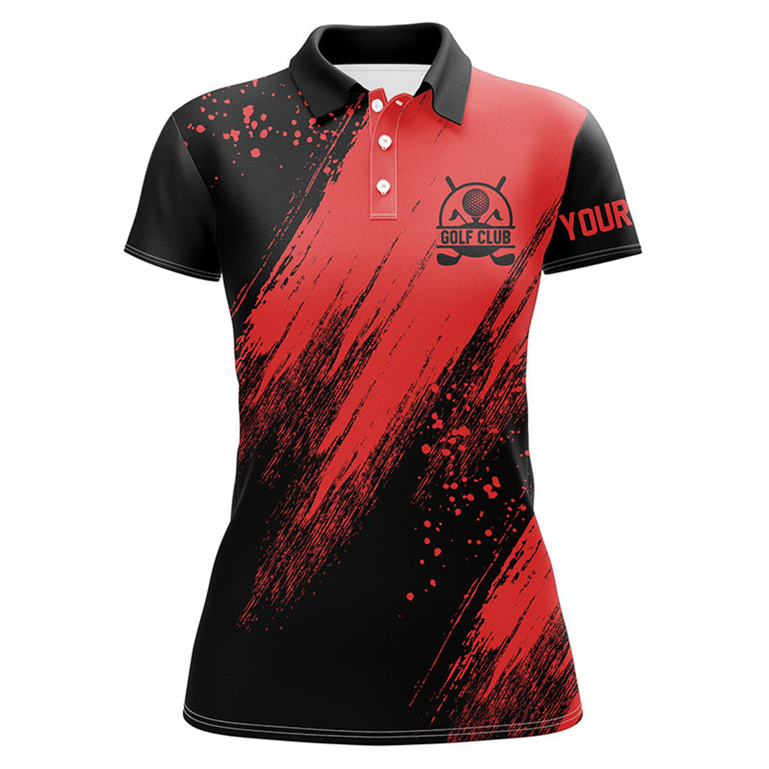 Custom Name Black and Red Golf Polo Shirt Gift for Women Women's Polo Shirts S-5XL