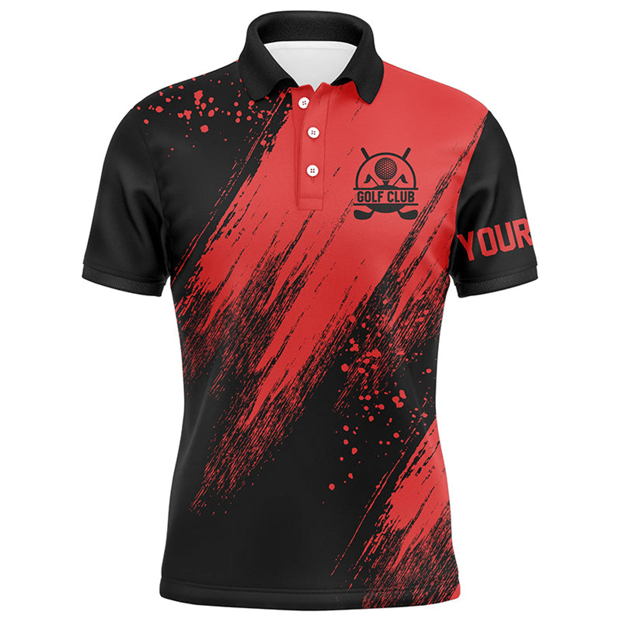 Custom Black Red Golf Shirt Best Men's Golfing Gift Men's Polo Shirt S-5XL
