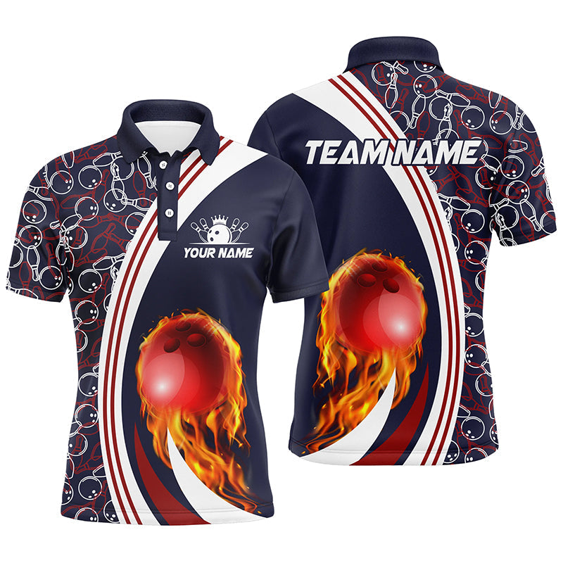 Bowling Camo Flame Fire Custom Team Shirt S-5XL Men's Polo Shirt