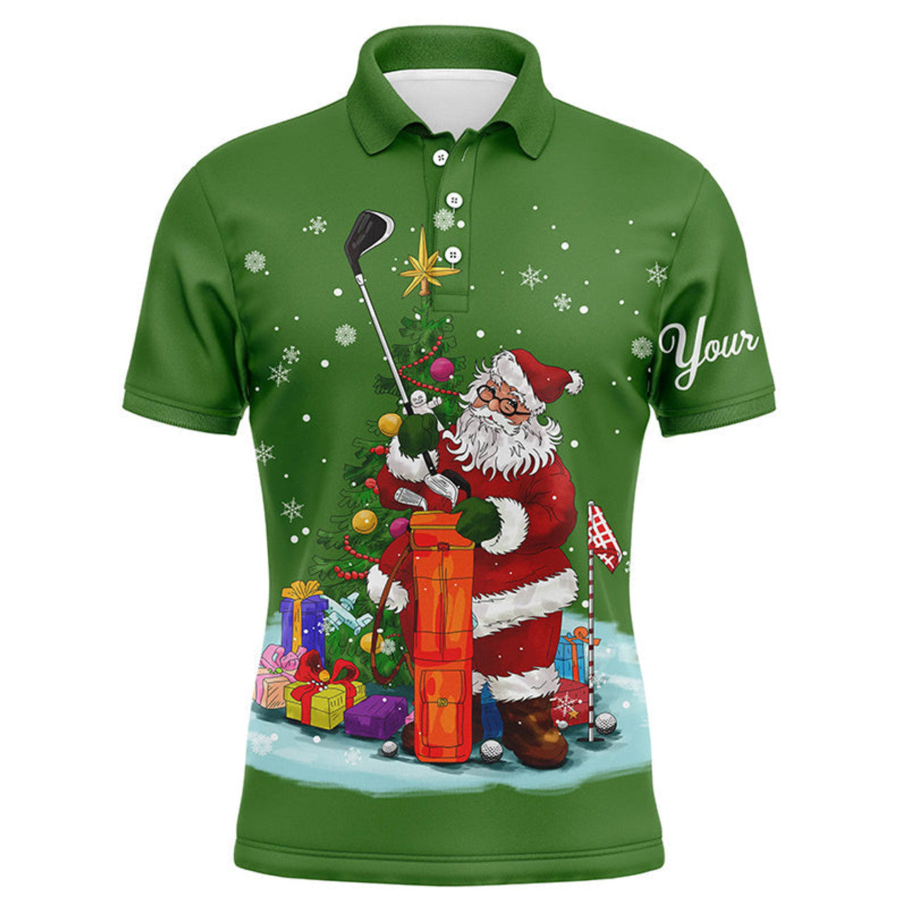 Custom Christmas Santa Apparel Personalized Gift For Golf Lover Men's Polo Shirt