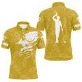 Custom Golf Polo Shirt Name Golf Clubs Pattern Yellow Men's Polo Shirt S-5XL