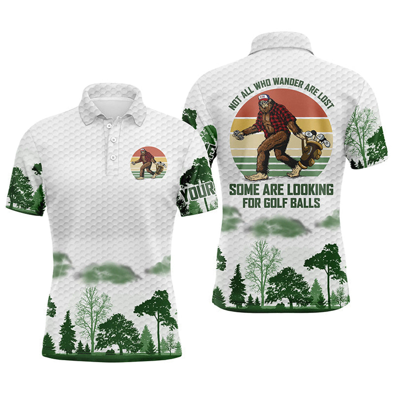Custom Bigfoot Golf Polo Shirt Gift For Golf Lovers Men's Polo Shirt S-5XL