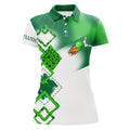 Custom Green Clover St Patrick Bowling Shirt for League Women's Polo Shirts S-5XL