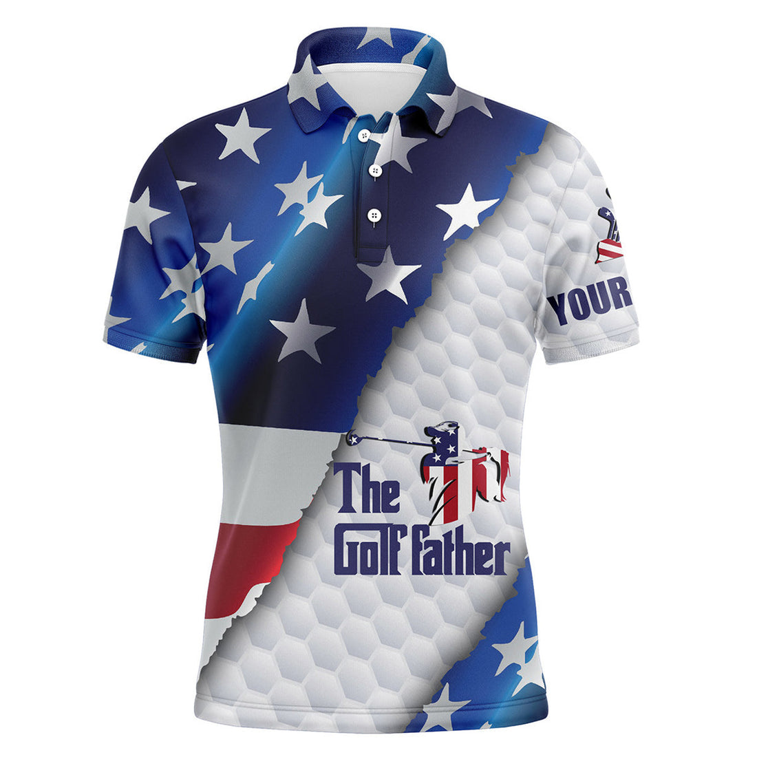 Custom Golf Polo Shirt Personalized American Flag Gift For Men S-5XL