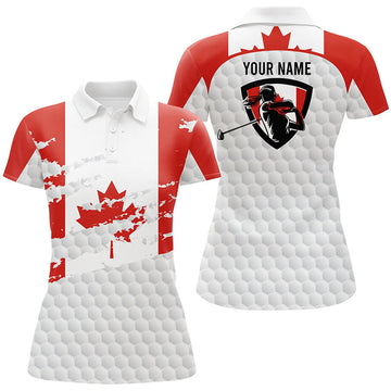 Custom Canadian Flag Personalized Ladies Golf Outfit Women's Polo Shirts S-5XL