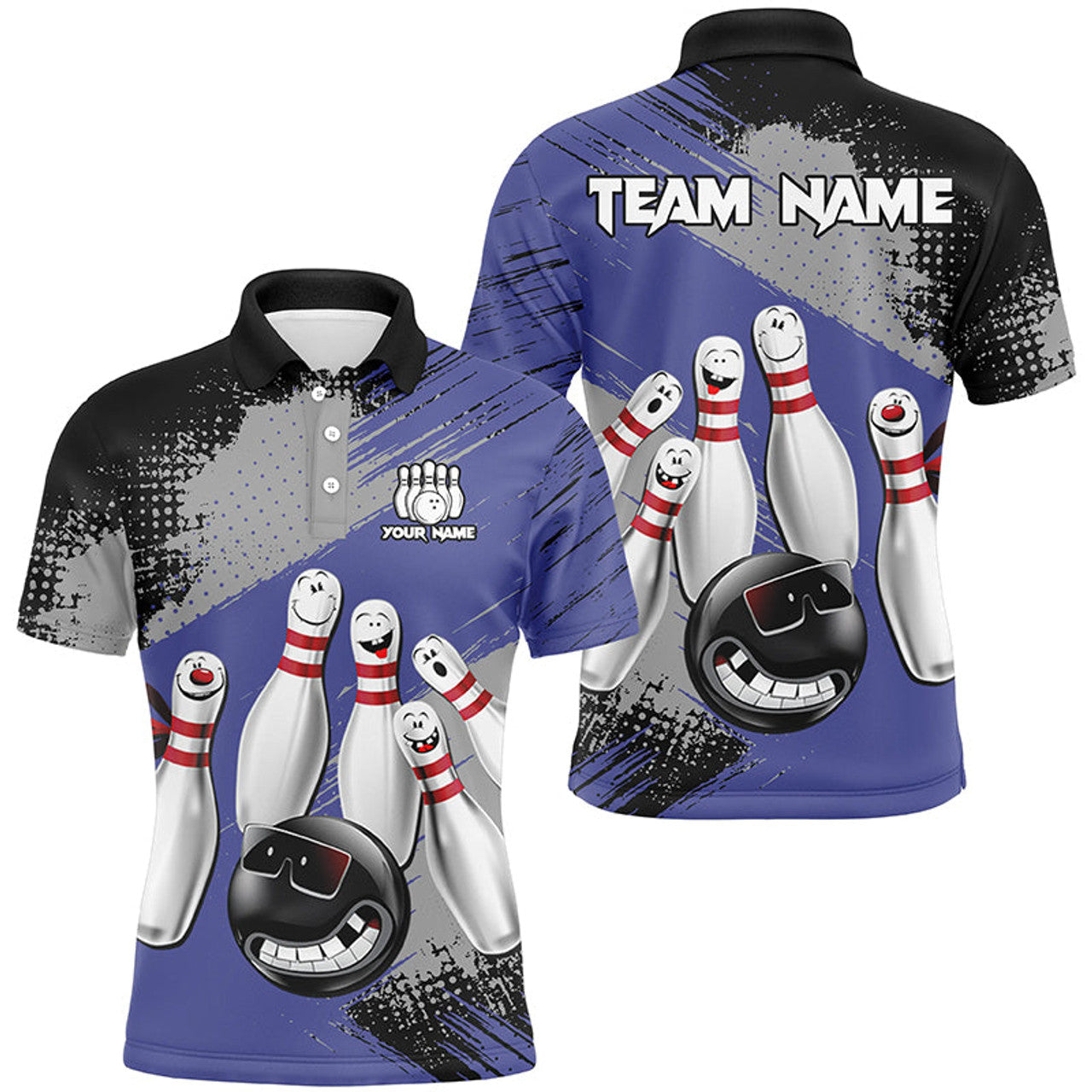 Retro Bowling Shirt for Men Custom Funny Polo Shirt Men's Polo Shirt S-5XL