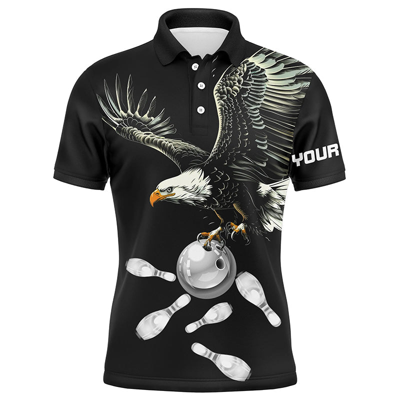 Custom Eagle Team Bowling Shirt Gift for Bowlers Men's Polo Shirt S-5XL