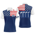 Personalized Golf Club American Flag Patriot Apparel Gift Men's Polo Shirt S-5XL