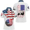 Custom American Flag White Golf Ball Patriotic Golf Gifts Men's Polo Shirt S-5XL