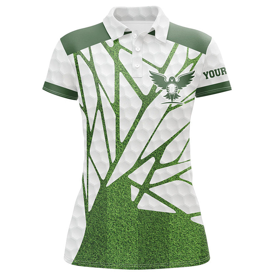 Custom Green and White Golf Shirt Gift for Her Women's Polo Shirts S-5XL