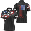 Personalized black golf polo American flag 4th July gift Men's Polo Shirt S-5XL