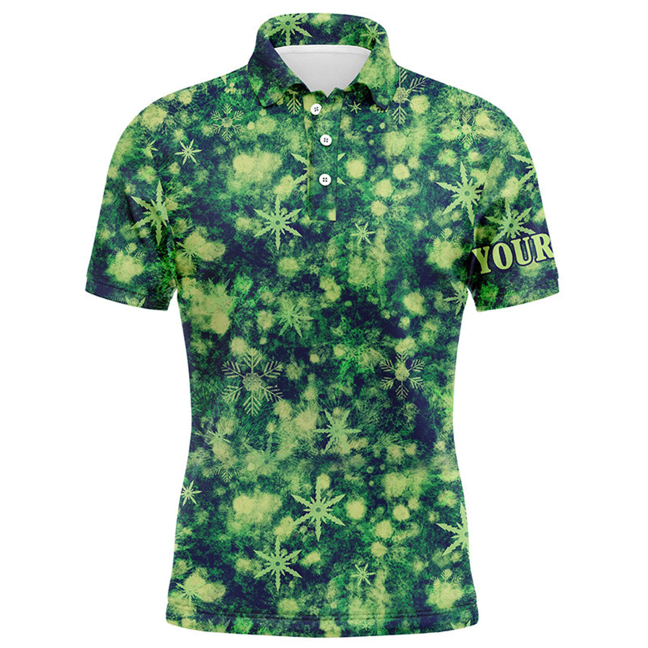 Green Christmas Pattern Golf Polo Custom Best Wear Men's Polo Shirt S-5XL