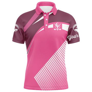 Pink Custom Golf Polo Shirt Personalized Unique Golf Gifts Men's Polo Shirt S-5XL