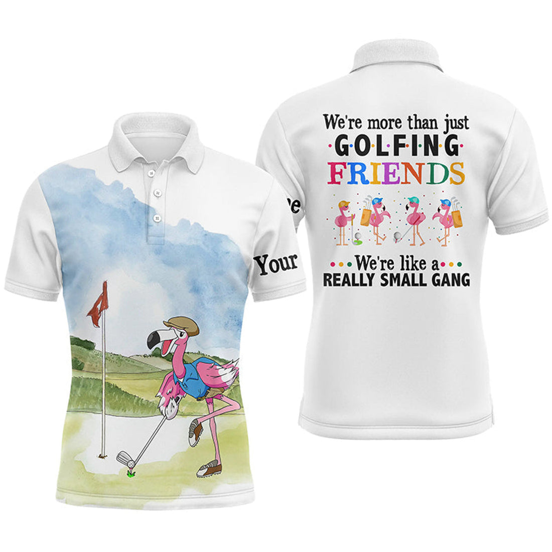 Custom Name Flamingo Apparel Personalized Gift For Golf Lover Men's Polo Shirt
