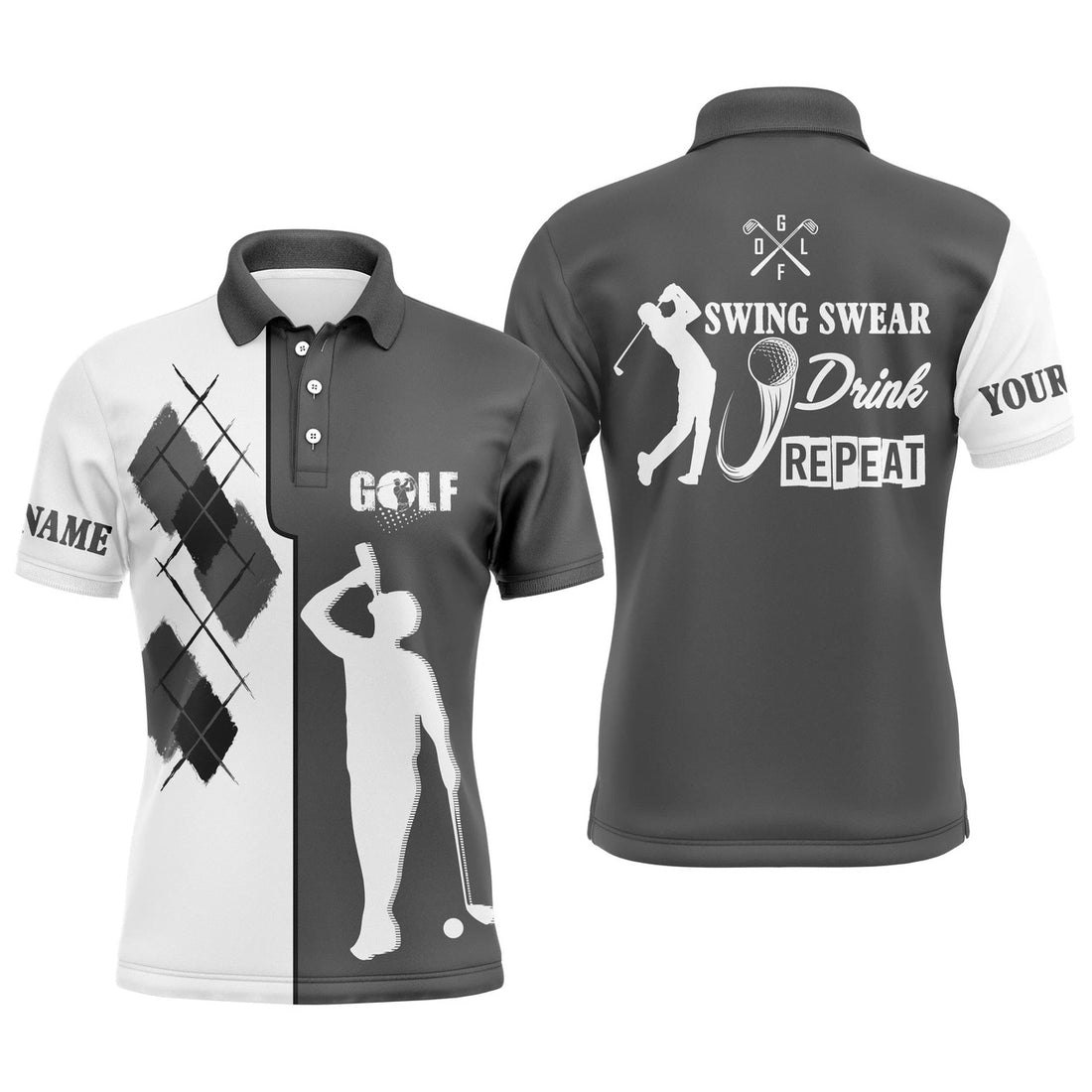 Custom Golf Shirt Personalized Gift for Golf Lovers Men's Polo Shirt S-5XL