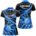 Custom Blue Flame Bowling Polo Shirts for Women Women's Polo Shirts S-5XL