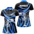 Custom Disc Golf Shirt Black Blue Basket Women's Polo Shirts S-5XL