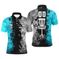 Personalized Disc Golf Basket Shirt Turquoise Men's Polo Shirt S-5XL