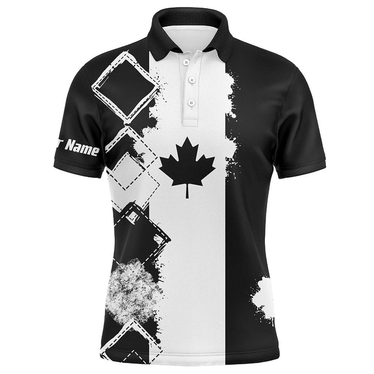Canada Flag Patriot Golf Custom Name Gift for Golfers Men's Polo Shirt S-5XL
