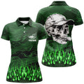 Custom Camo Flame Golf Skull Team Attire Gifts for Ladies Women's Polo Shirts S-5XL