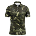 Custom Disc Golf Men Polo Shirt Green Camo Personalized Gift S-5XL