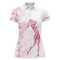 Custom Name Pink White Triangle Golf Top Ladies Shirt Women's Polo Shirts S-5XL