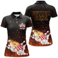 Custom Name Flame American Flag Bowling Shirt Gutter Gang Women's Polo Shirts S-5XL