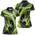 Custom Green Light Bowling Team Shirt for Women Bowlers Women's Polo Shirts S-5XL