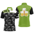 Custom Black Skull Golf Polo Shirts for Men Green Men's Polo Shirt S-5XL