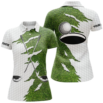 Custom Name Green Golf Clubs Golf Shirt for Women Women's Polo Shirts S-5XL