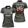 Custom Bowling Ball And Pins Camo Team Shirt For Women's Polo Shirts S-5XL