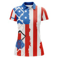 Custom Name American Flag Golf Polo Shirt Gift for Golfers Women's Polo Shirts S-5XL