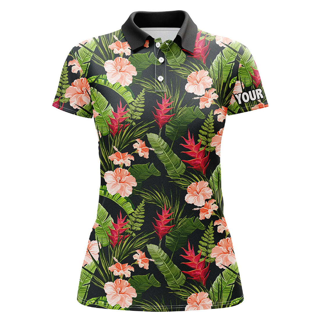 Custom Tropical Hibiscus Flower Golf Shirt Gift for Ladies Women's Polo Shirts S-5XL
