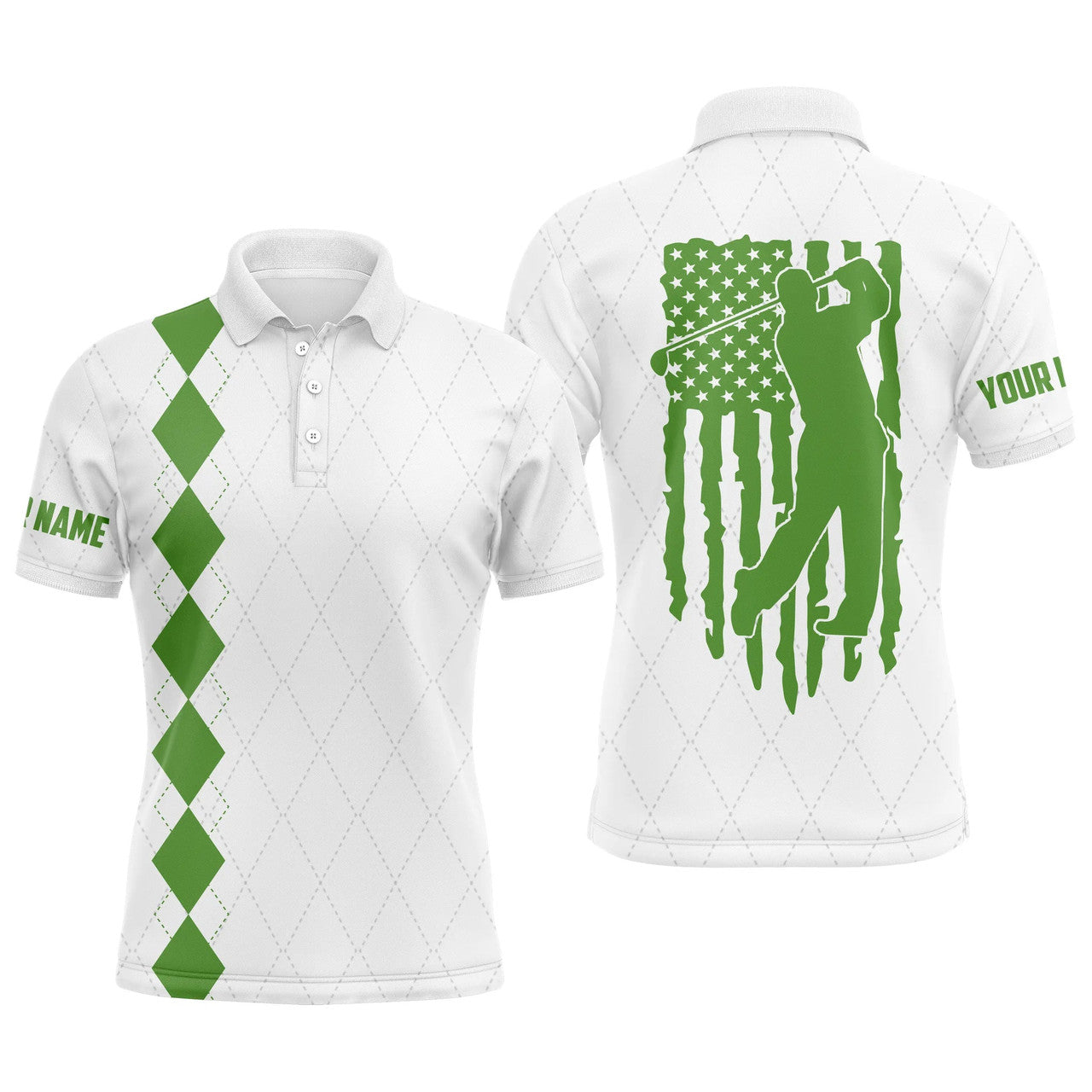 Swing Swear Drink Repeat Golf Shirt Personalized Gift Men's Polo Shirt S-5XL
