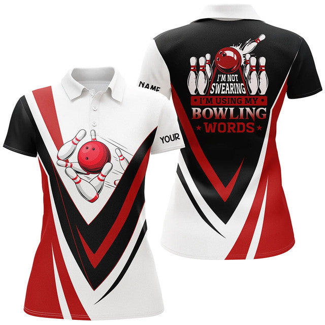 Custom I'm Not Swearing I'm Using My Bowling Words Women's Polo Shirts S-5XL