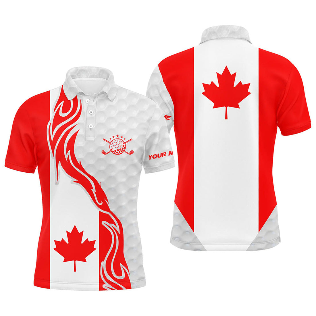 Custom Canadian Flag Golf Shirt Men's Polo Shirt S-5XL