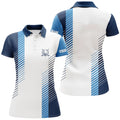 Custom White And Blue Golf Shirts For Women Ladies Top Women's Polo Shirts S-5XL