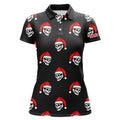 Custom Skull Santa Christmas Pattern Golf Unique Golf Gifts Women's Polo Shirts S-5XL