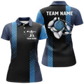 Custom black and blue team bowling shirt for Women's Polo Shirts S-5XL