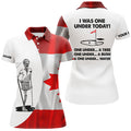 Custom Golf Canadian Flag Skull I Was One Under Tree Bush Women's Polo Shirts S-5XL