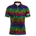 Personalized Rainbow Leopard Golf Shirt Custom Name Men's Polo Shirt