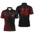 Custom Funny Red Golf Shirt Skull Dot Pattern Men's Polo Shirt S-5XL