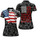 Custom American Flag Bowling For Team Patriots Women's Polo Shirts S-5XL