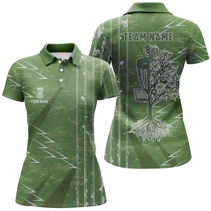 Custom Vintage Green Disc Golf Team Outfit Disc Golf Shirt Women's Polo Shirts S-5XL