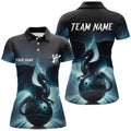 Custom Dark Blue Dragon Thunder Team Bowling Women's Polo Shirts S-5XL